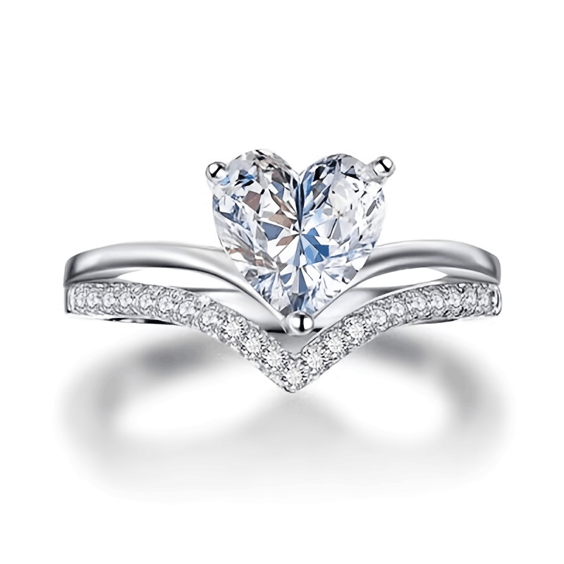 Romantic Couple Heart Ring Jewelry